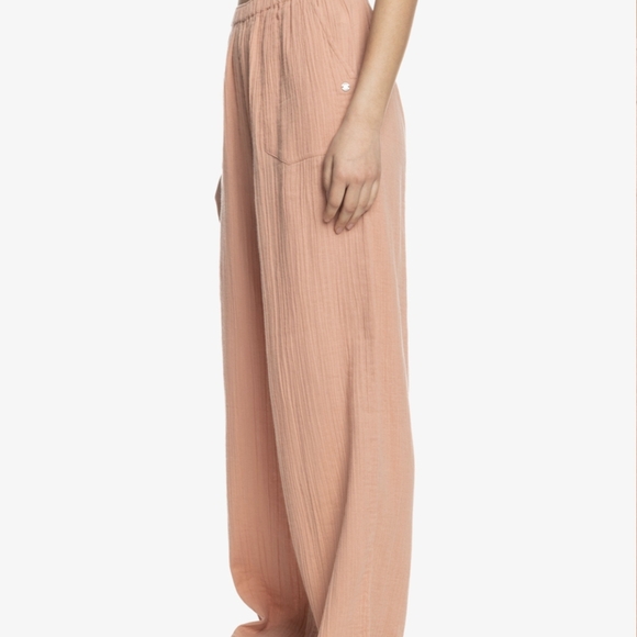 Roxy What A Vibe Wide Leg Elastic Waist Pants Cotton Gauze Beachy Cruise Resort - Picture 2 of 12